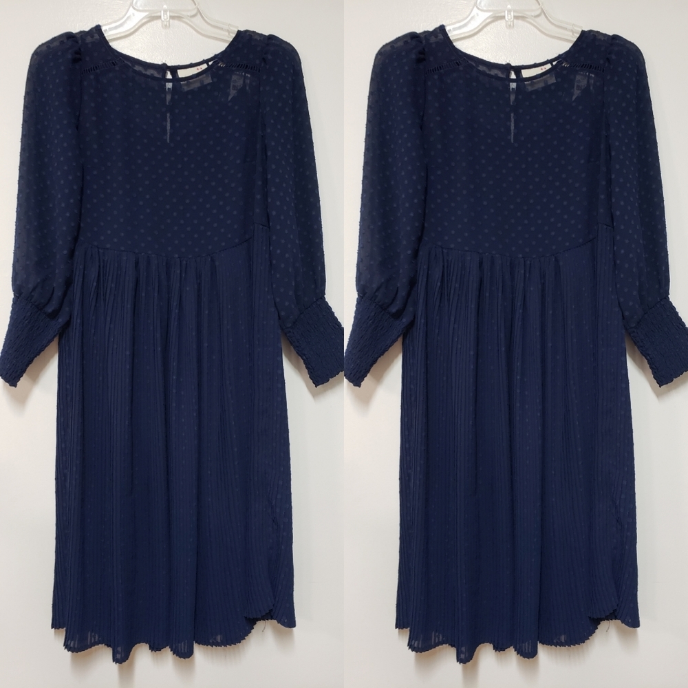 Maeve by anthropologie blue pleated tunic - Picture 2 of 6